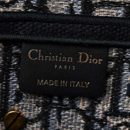 Christian Dior Oblique Embroidered Saddle Bag Blue 6 of 13