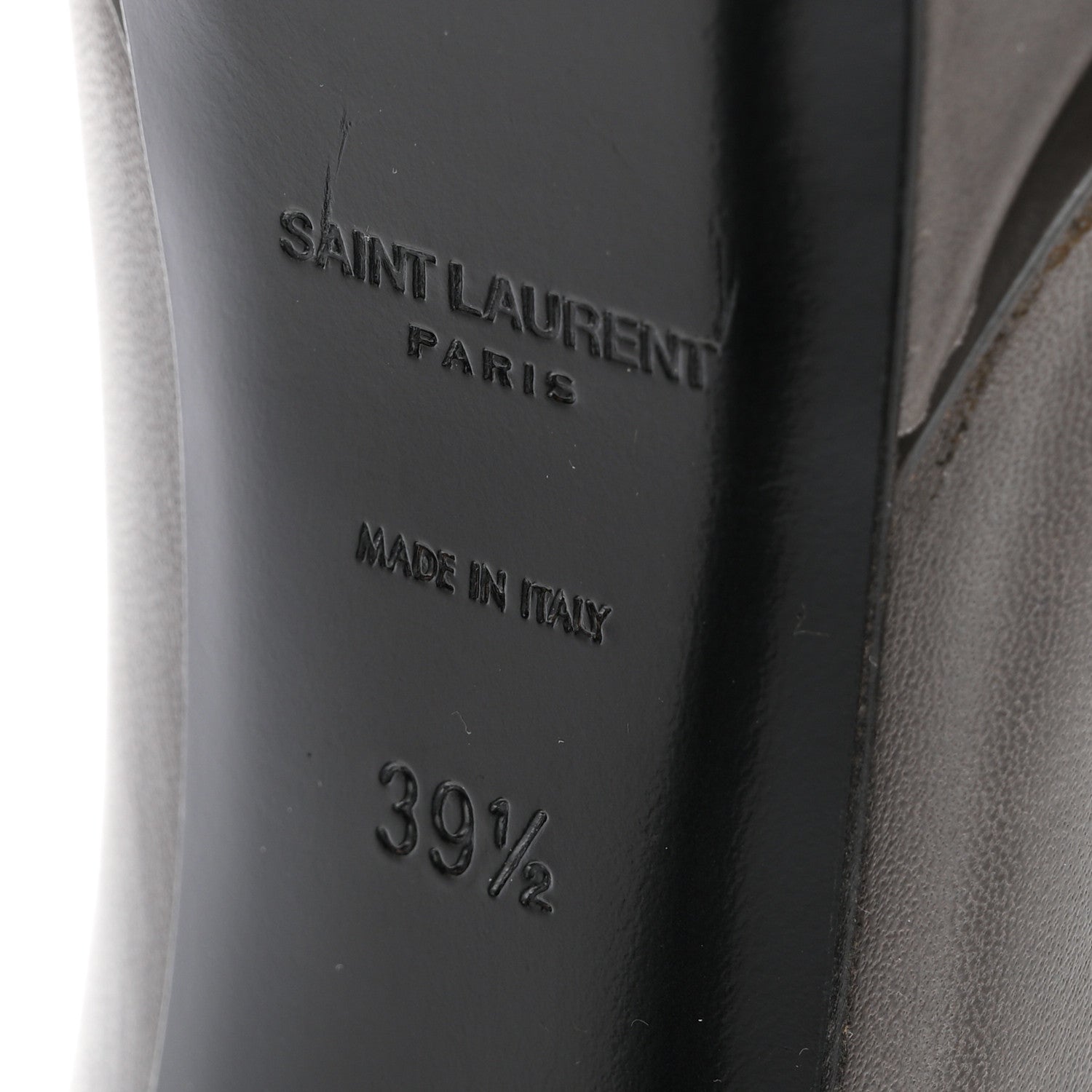 Saint Laurent Calfskin Cap Toe Janis 105 Platform Pumps 39.5 Grey 7 of 9