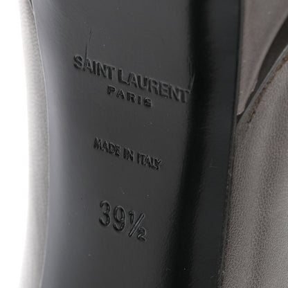 Saint Laurent Calfskin Cap Toe Janis 105 Platform Pumps 39.5 Grey 7 of 9