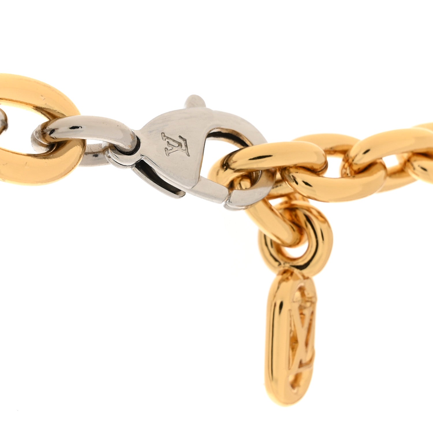 Louis Vuitton Metal Everyday LV Chain Necklace Gold Silver 4 of 6