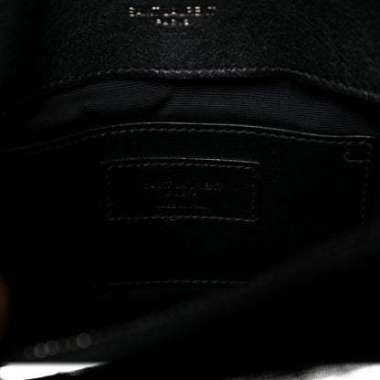 Saint Laurent Sheepskin Matelasse Chevron Monogram Medium College Bag Black 6 of 8
