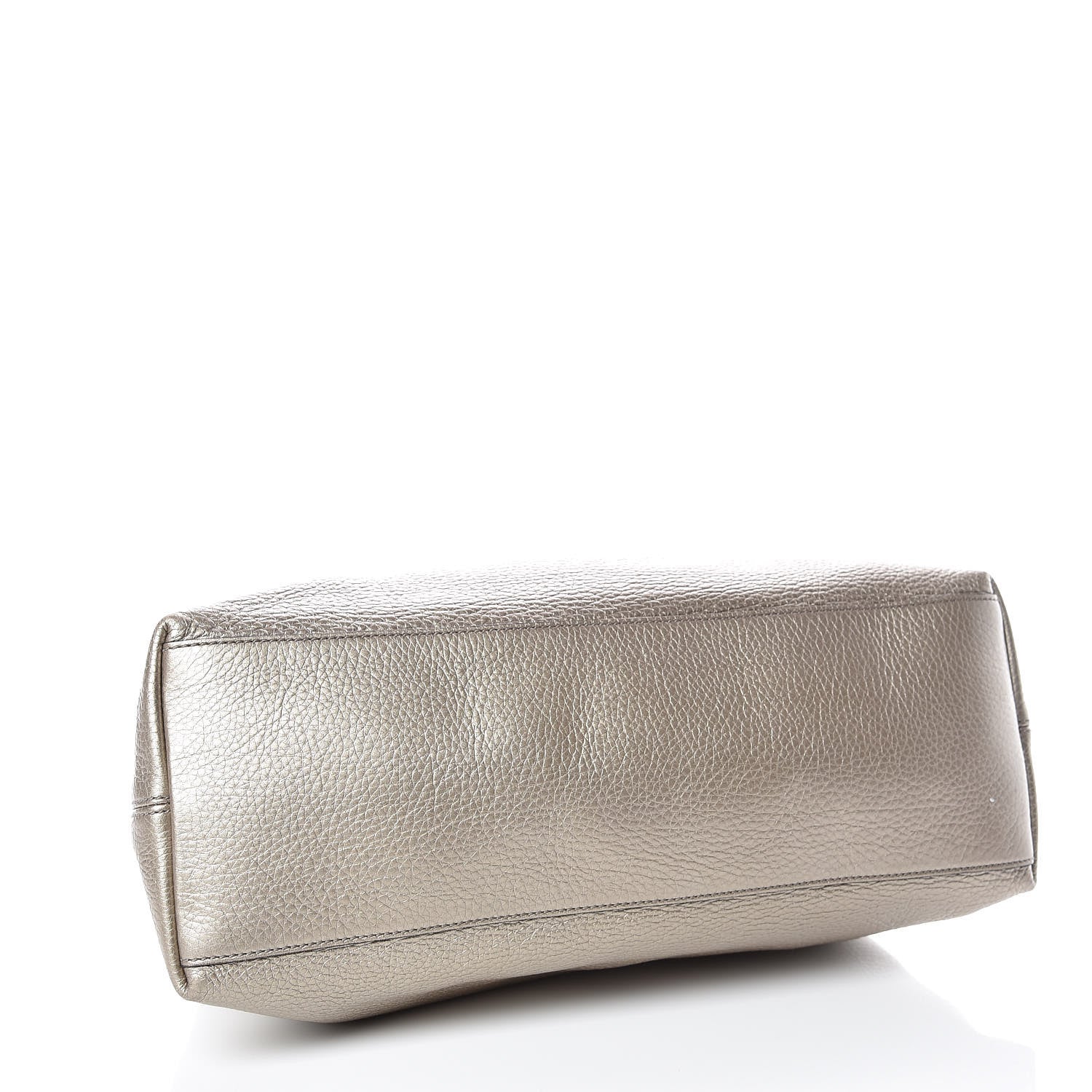 Gucci Metallic Pebbled Calfskin Medium Soho Chain Shoulder Bag Golden Beige 4 of 13