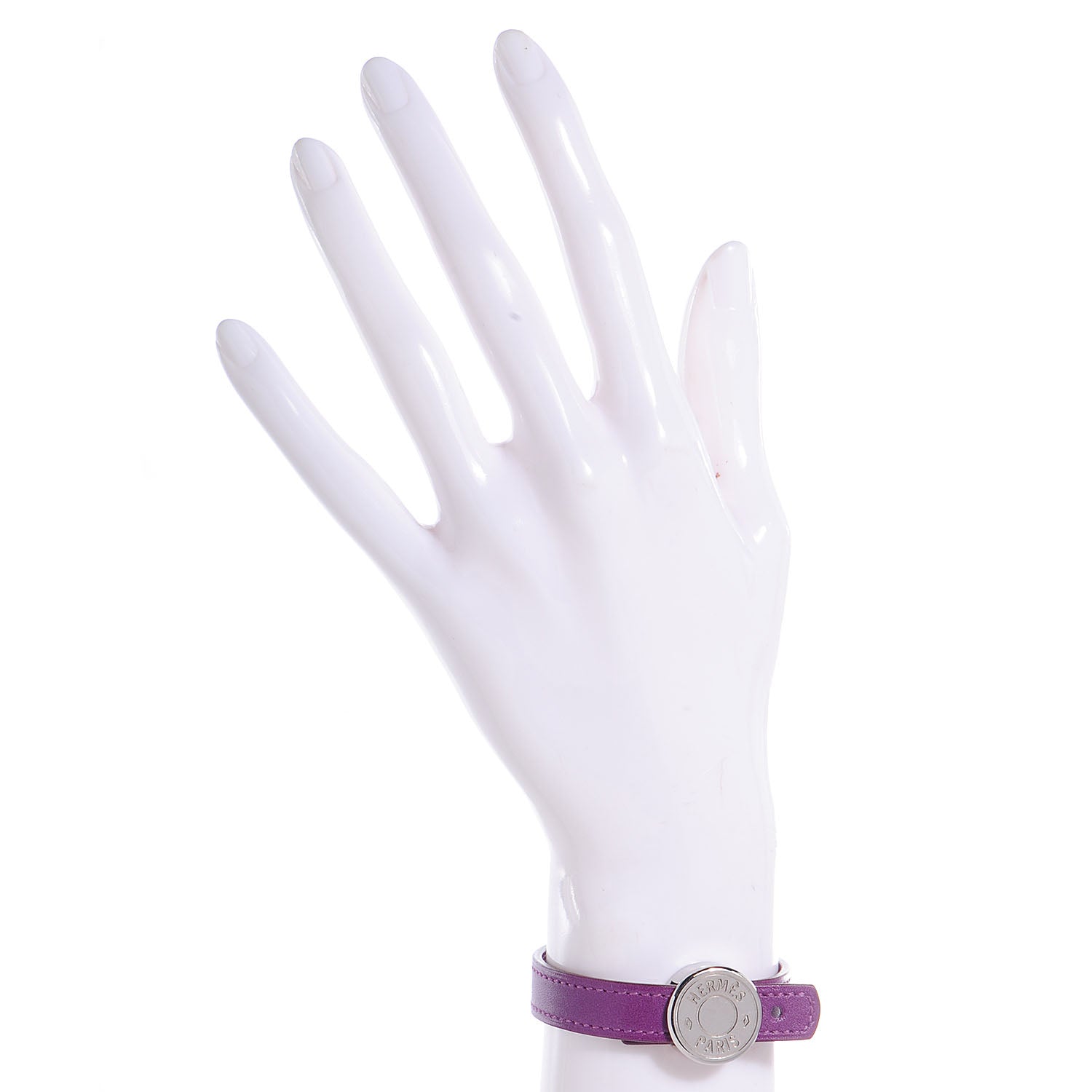 Hermes Tadelakt Chamonix Looping Interchangeable Simple Tour Bracelet Black Violette 2 of 11