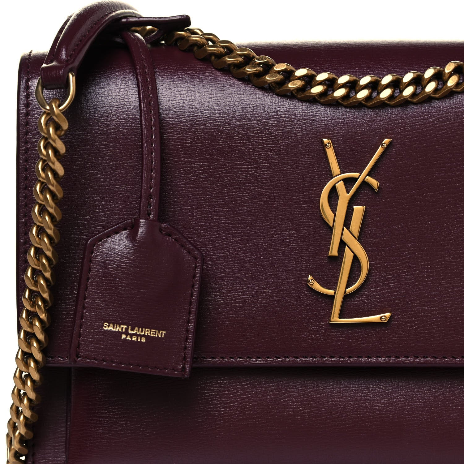 Saint Laurent Calfskin Medium Monogram Sunset Bordeaux 7 of 12
