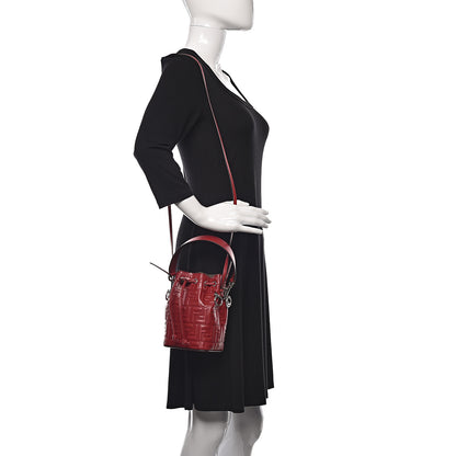 Fendi Vitello Liberty F is Fendi FF 1974 Embossed Mini Mon Tresor Bucket Bag Fragola 2 of 10