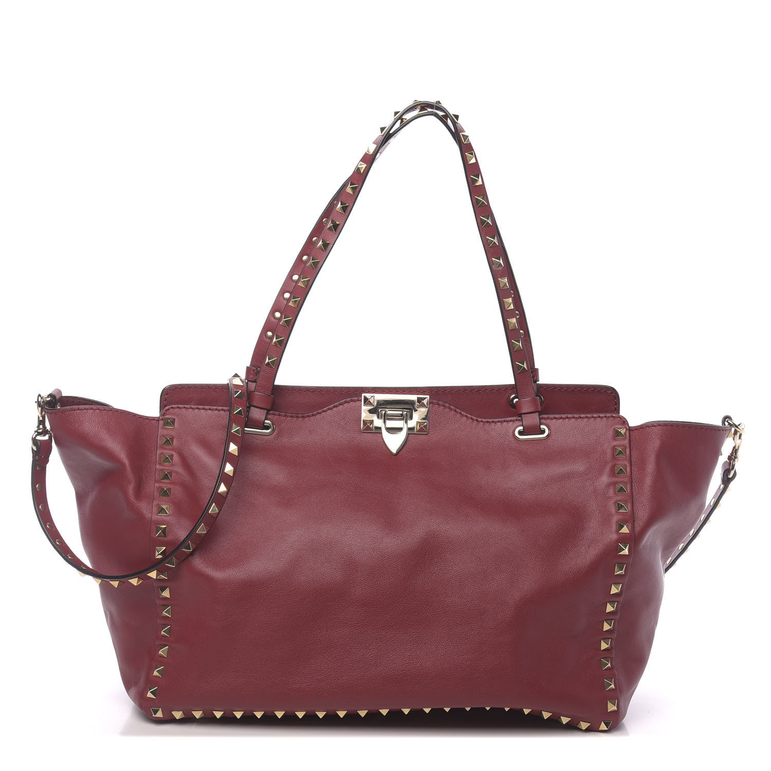 Valentino Garavani Vitello Medium Rockstud Tote Scarlet 1 of 10