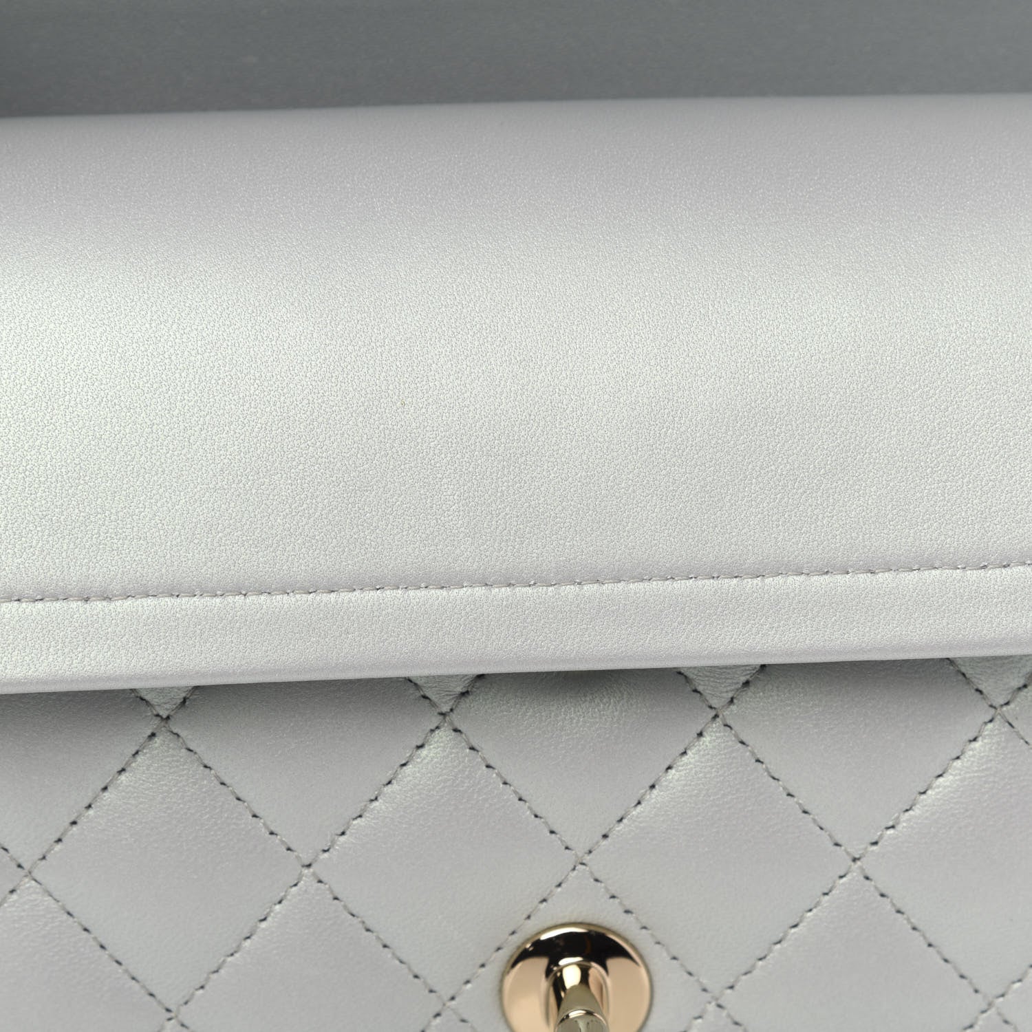Chanel Iridescent Lambskin Quilted Medium Double Flap Light Blue 9 of 13