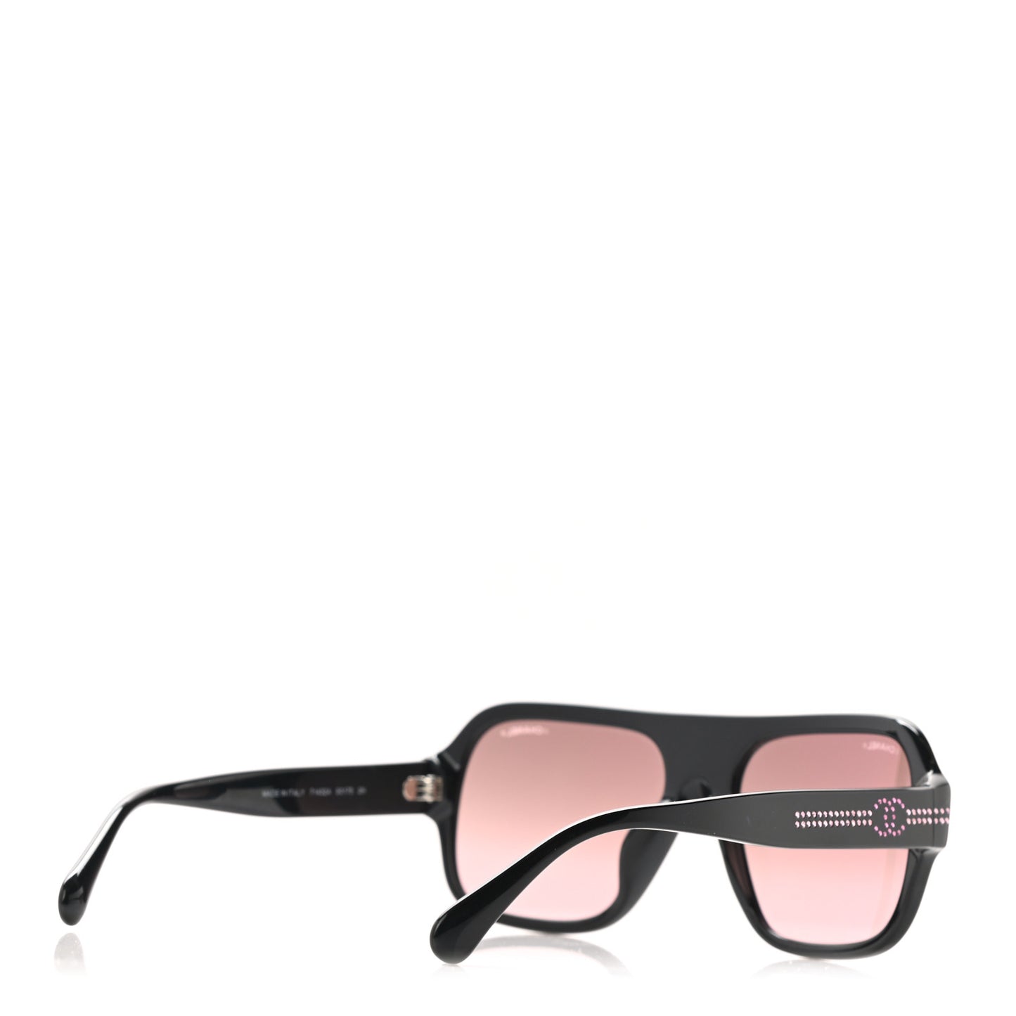Acetate Crystal CC Shield Sunglasses 71432A Black Pink