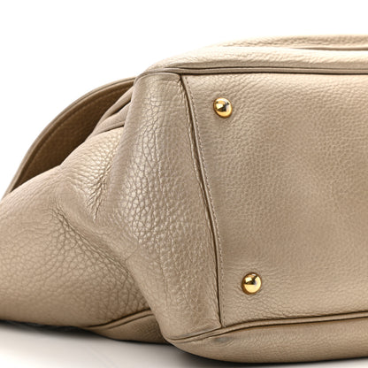 Gucci Metallic Pebbled Calfskin Medium 1973 Top Handle Satchel Golden Beige 11 of 18