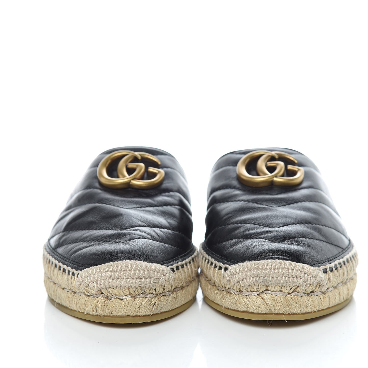 Gucci Nappa Matelasse GG Marmont Espadrille Slippers 36 Black 2 of 16