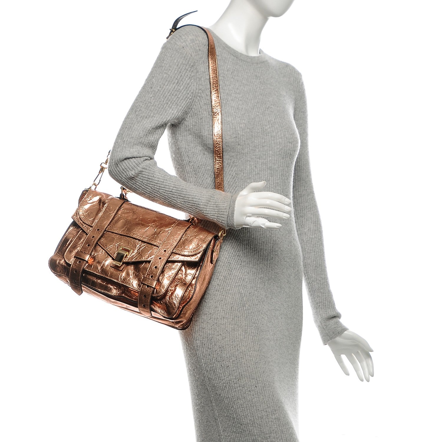 Proenza Schouler Metallic Lambskin Medium PS1 Satchel Copper 2 of 6
