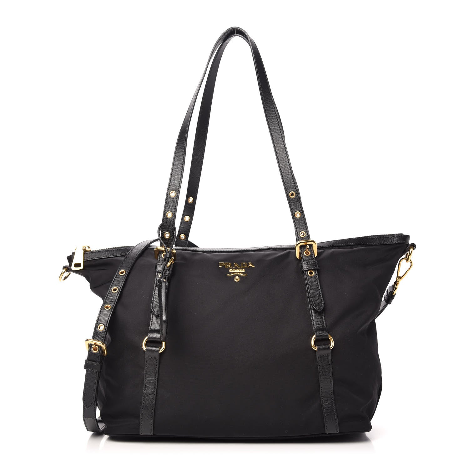 Prada Saffiano Tessuto Nylon Tote Black 1 of 11