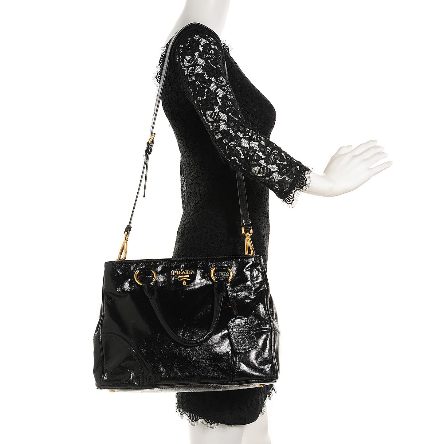 Vitello Shine Tote Nero Black