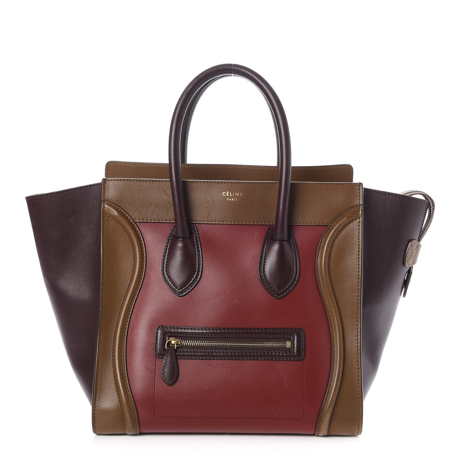 Smooth Calfskin Mini Tri-Color Luggage Rust
