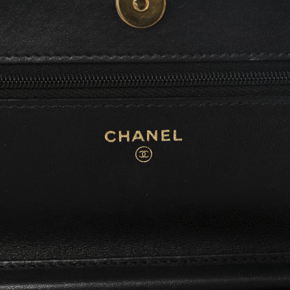 Chanel Lambskin Quilted Wallet On Chain WOC Black 6 of 11