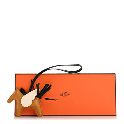 Hermes Milo Lambskin Grigri Rodeo Pegase Horse Bag Charm PM Sesame Black Nata 5 of 5
