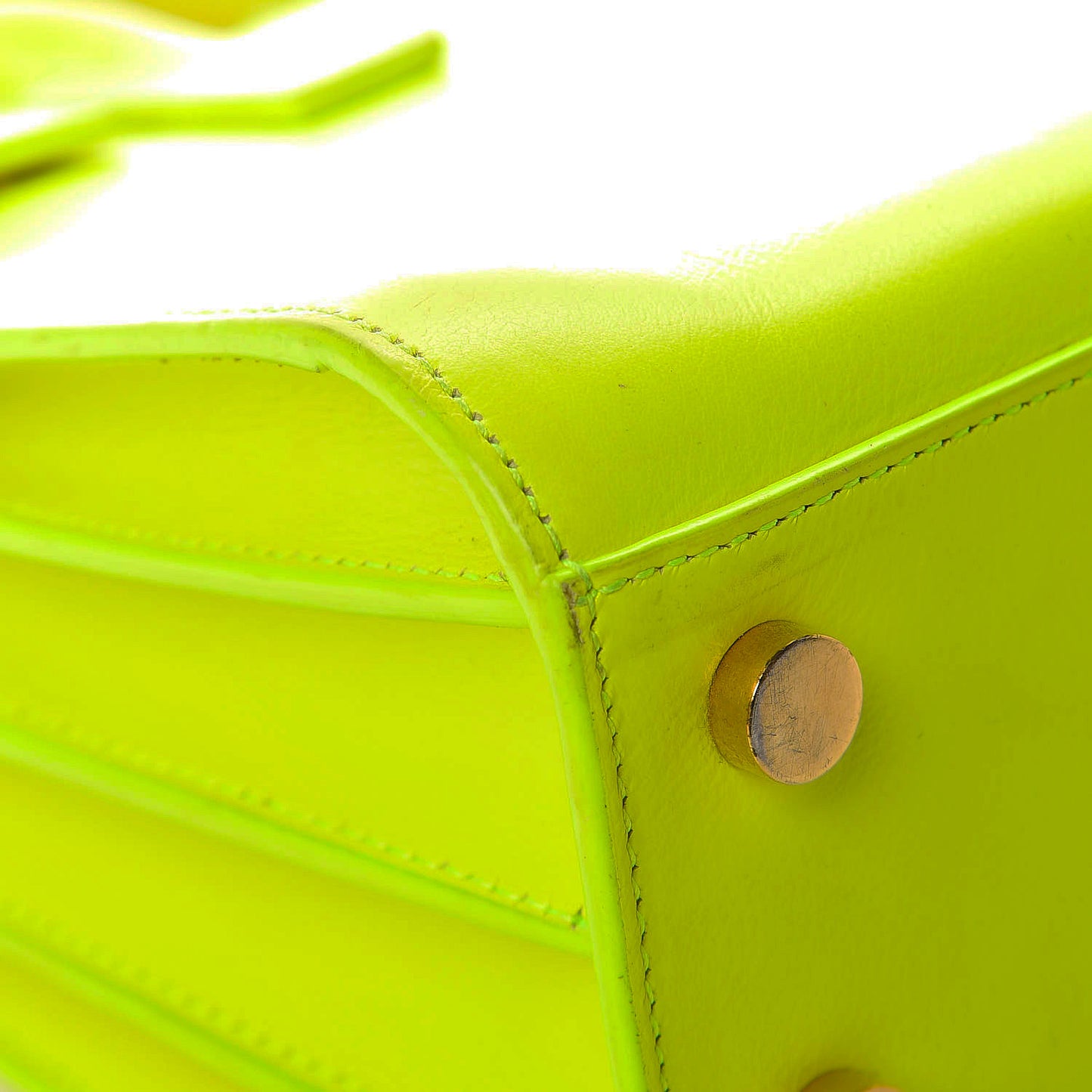 Calfskin Nano Sac De Jour Neon Yellow