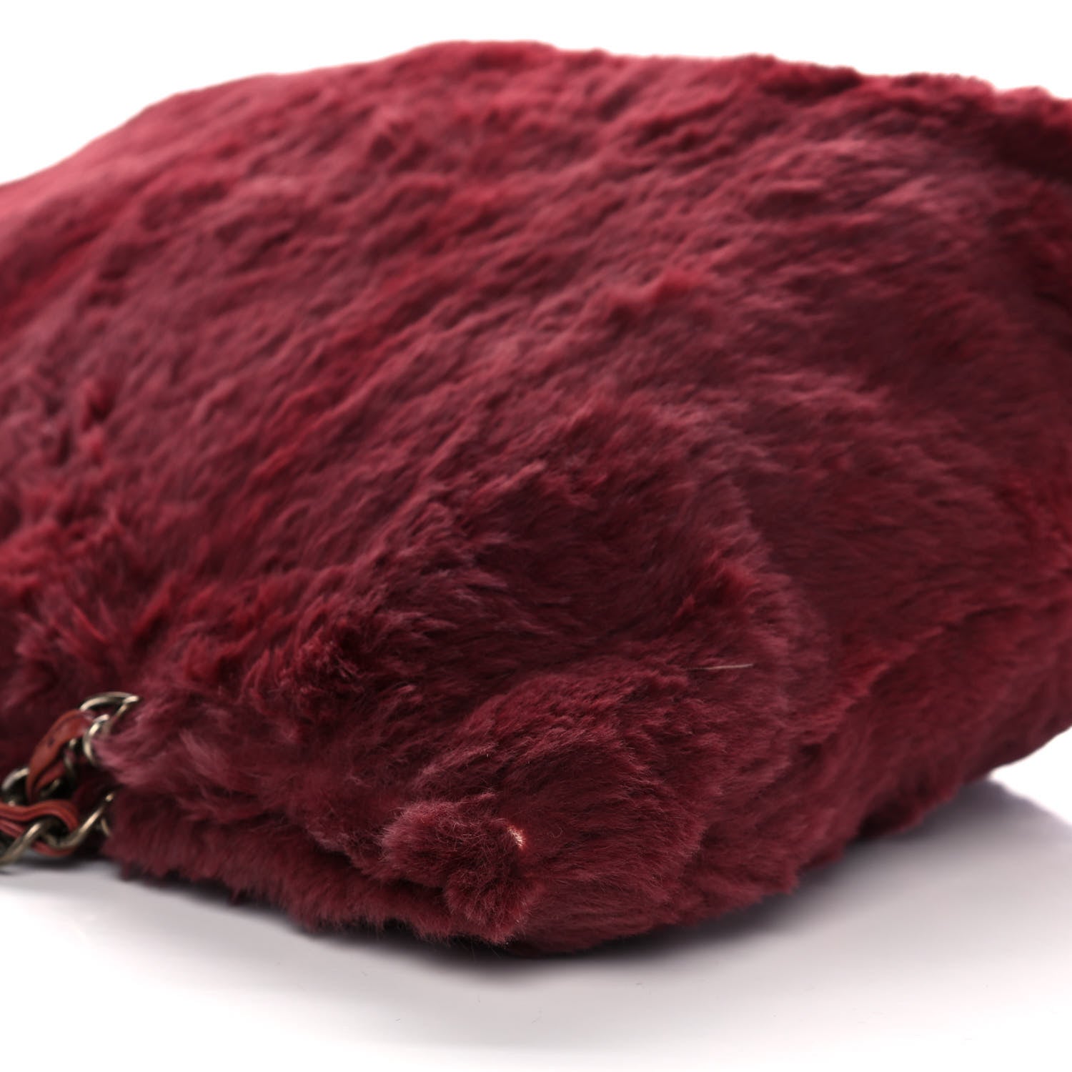 Chanel Rabbit Fur Shoulder Bag Burgundy 12 of 15