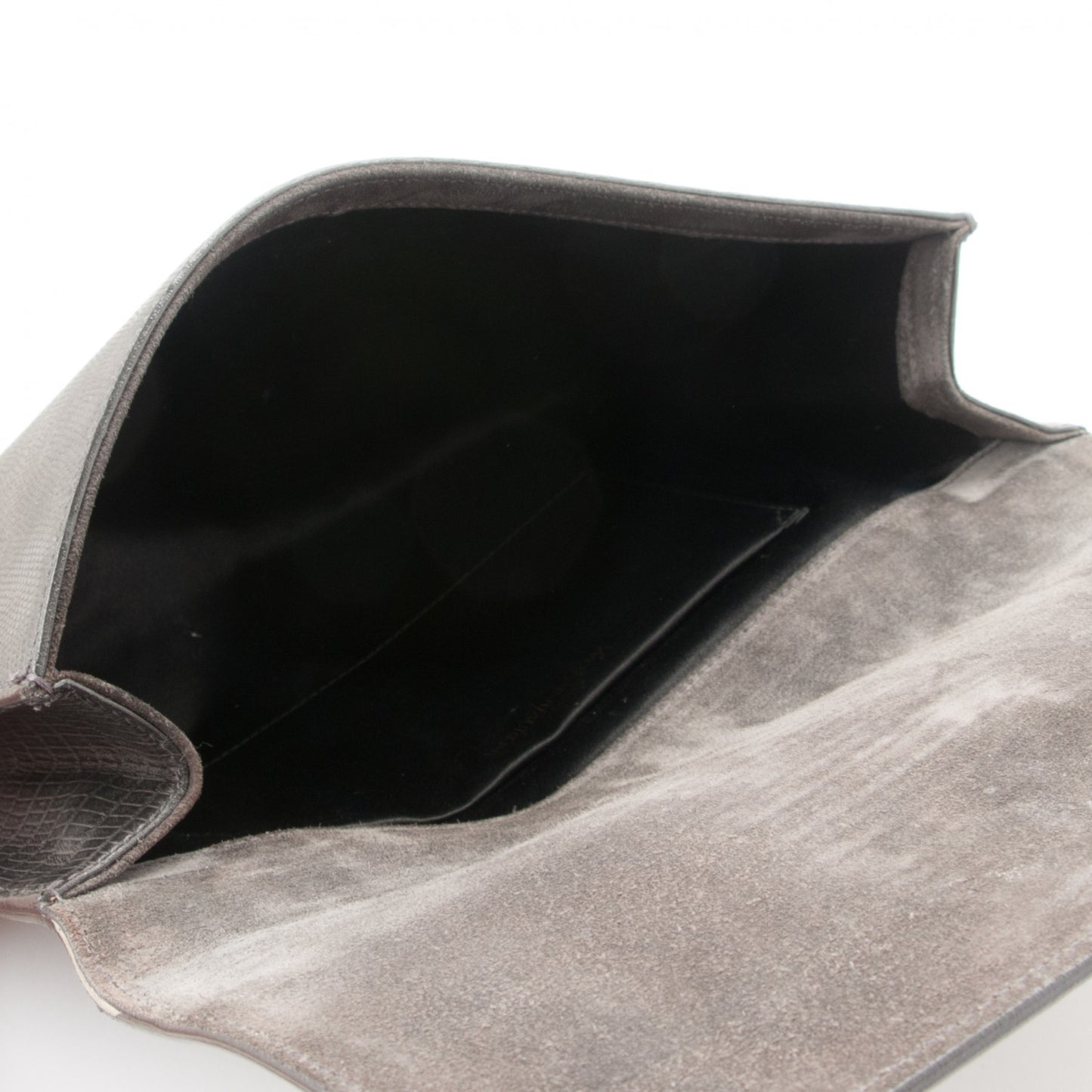 Lizard Calfskin Embossed Classic Y Ligne Clutch Gray