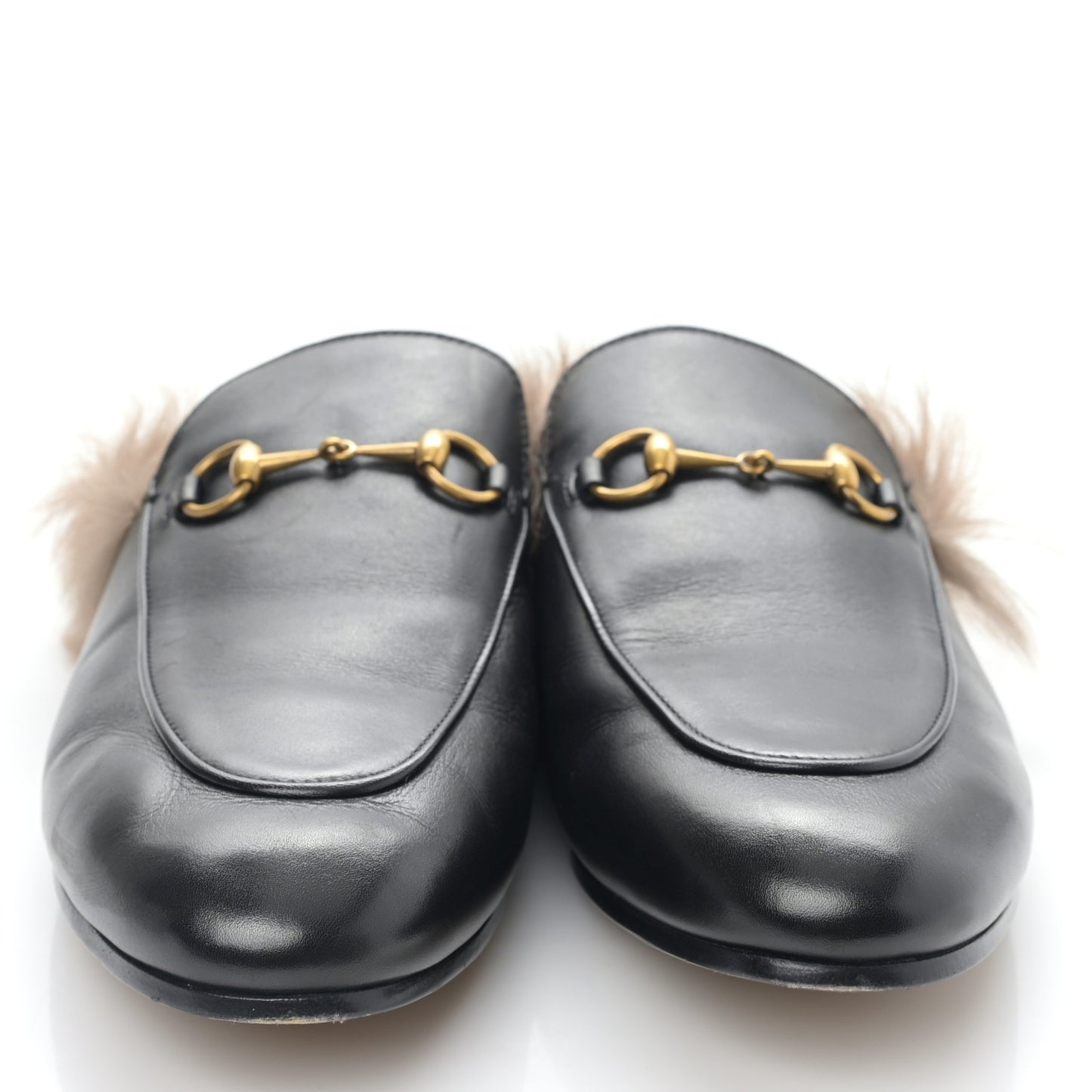 Calfskin Fur Womens Princetown Slippers 41 Black