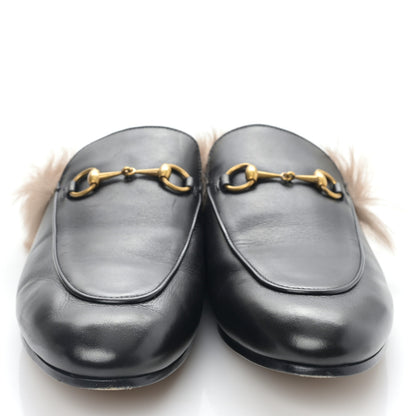 Gucci Calfskin Fur Womens Princetown Slippers 41 Black 2 of 7