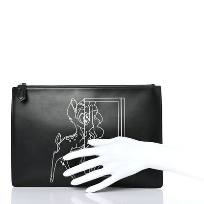 Givenchy Calfskin Bambi Print Medium Cosmetic Pouch Black 2 of 8