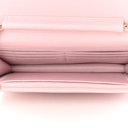 Chanel Caviar Quilted Wallet on Chain WOC Light Pink 5 of 13