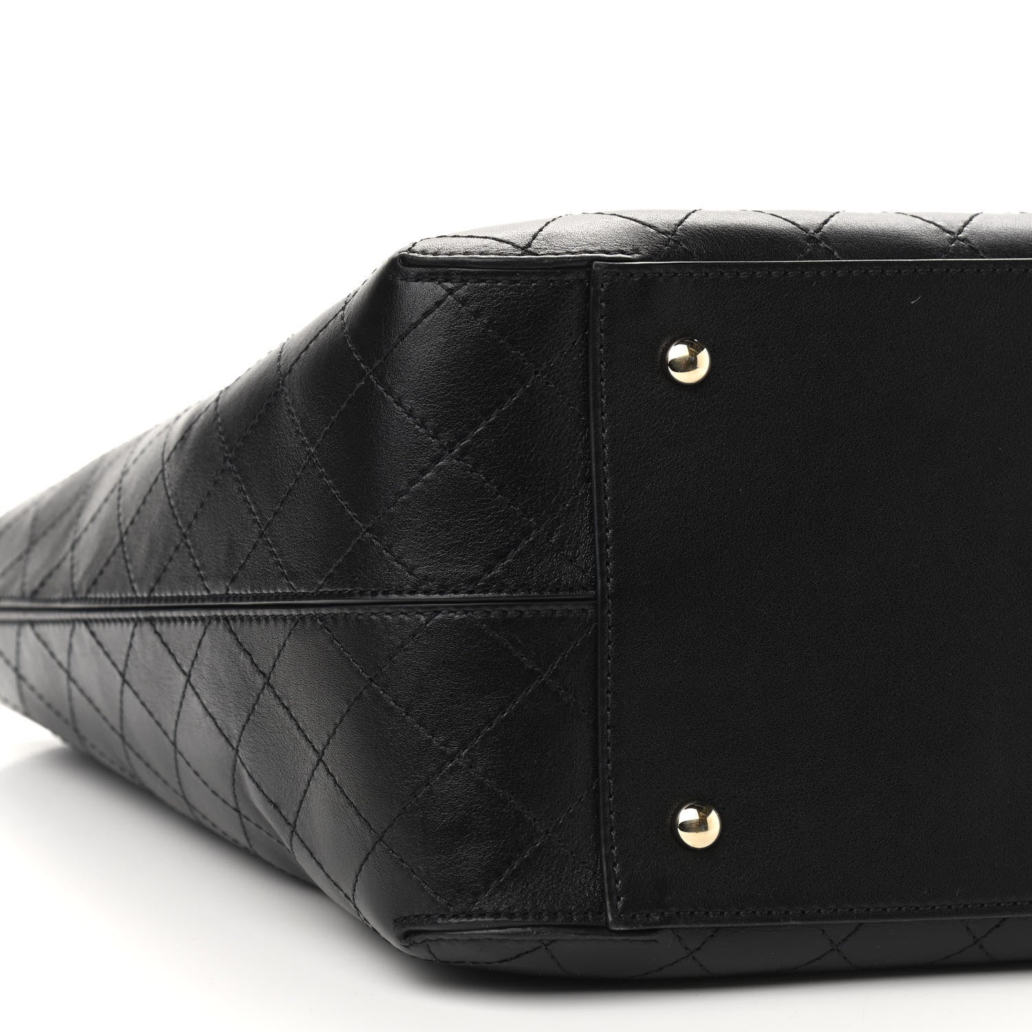 Chanel Calfskin Stitched Shopping Tote Black 10 of 11