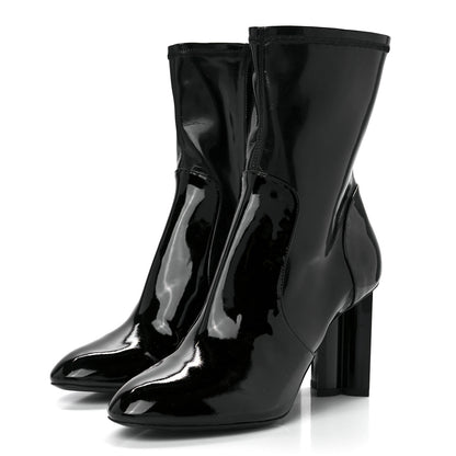 Louis Vuitton Patent Silhouette Ankle Boots 40 Black 3 of 9