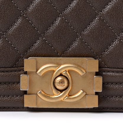 Chanel Caviar Quilted Small Boy Flap Khaki 7 of 10