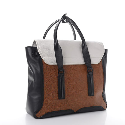 3.1 Phillip Lim 3.1 Textured Calfskin Large Colorblock Pashli Satchel Copper 3 of 9