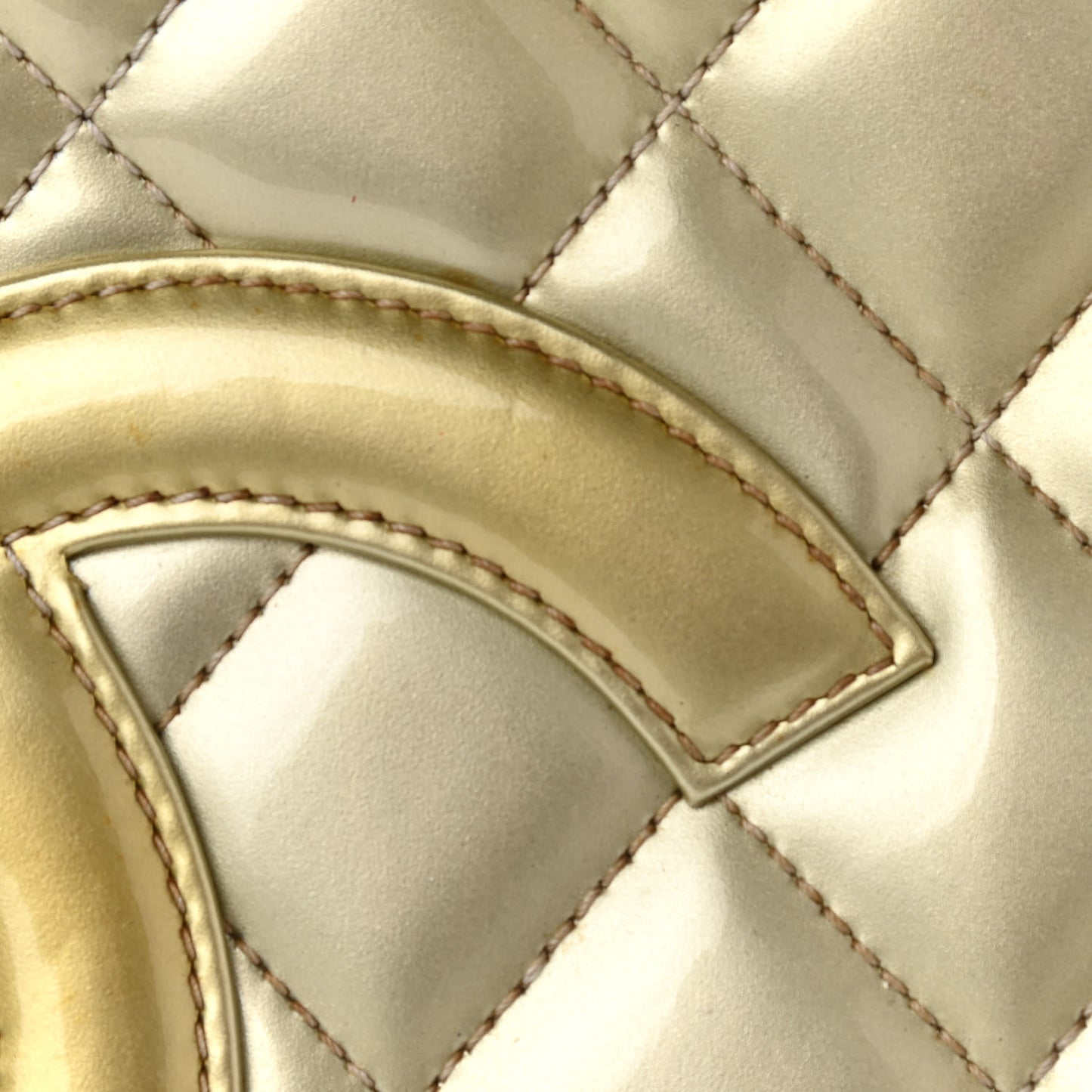 Patent Quilted Grand Shopping Tote GST Silver Gold