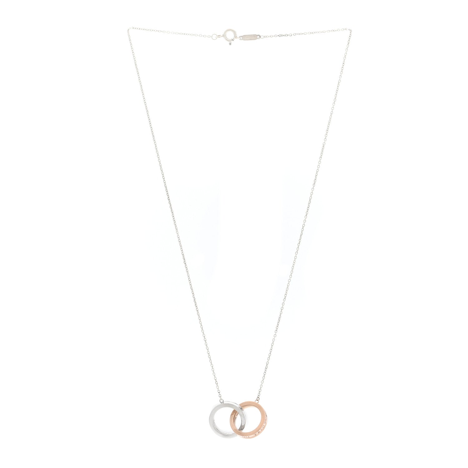 Tiffany Sterling Silver Rubedo 1837 Interlocking Circles Pendant Necklace 3 of 5