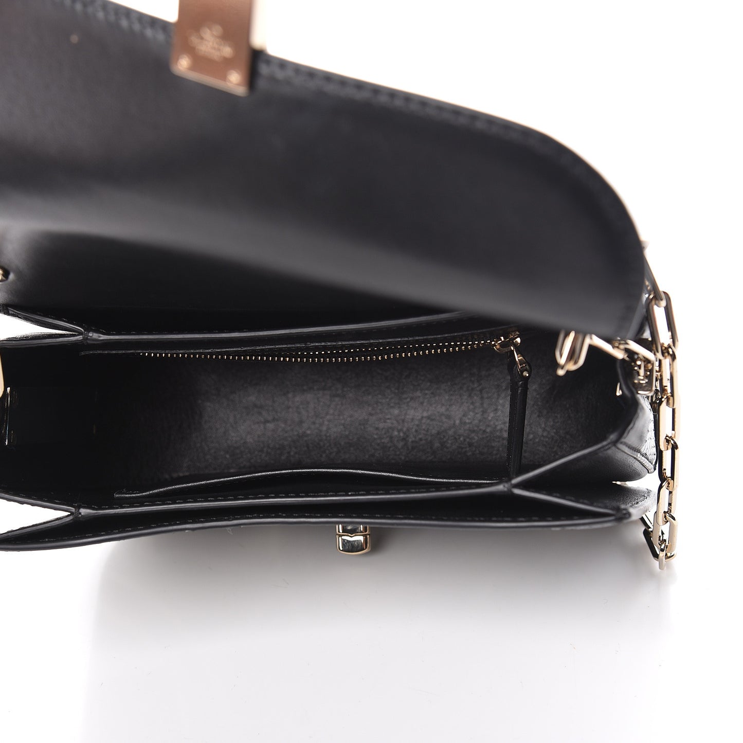 Calfskin Snakeskin Panther Chain Flap Bag Black