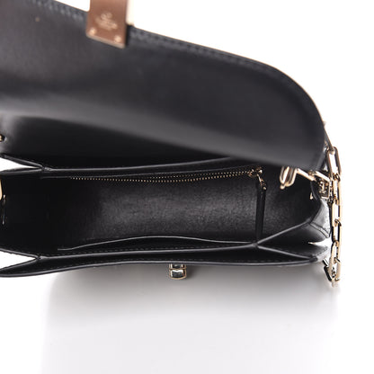 Valentino Garavani Calfskin Snakeskin Panther Chain Flap Bag Black 5 of 9