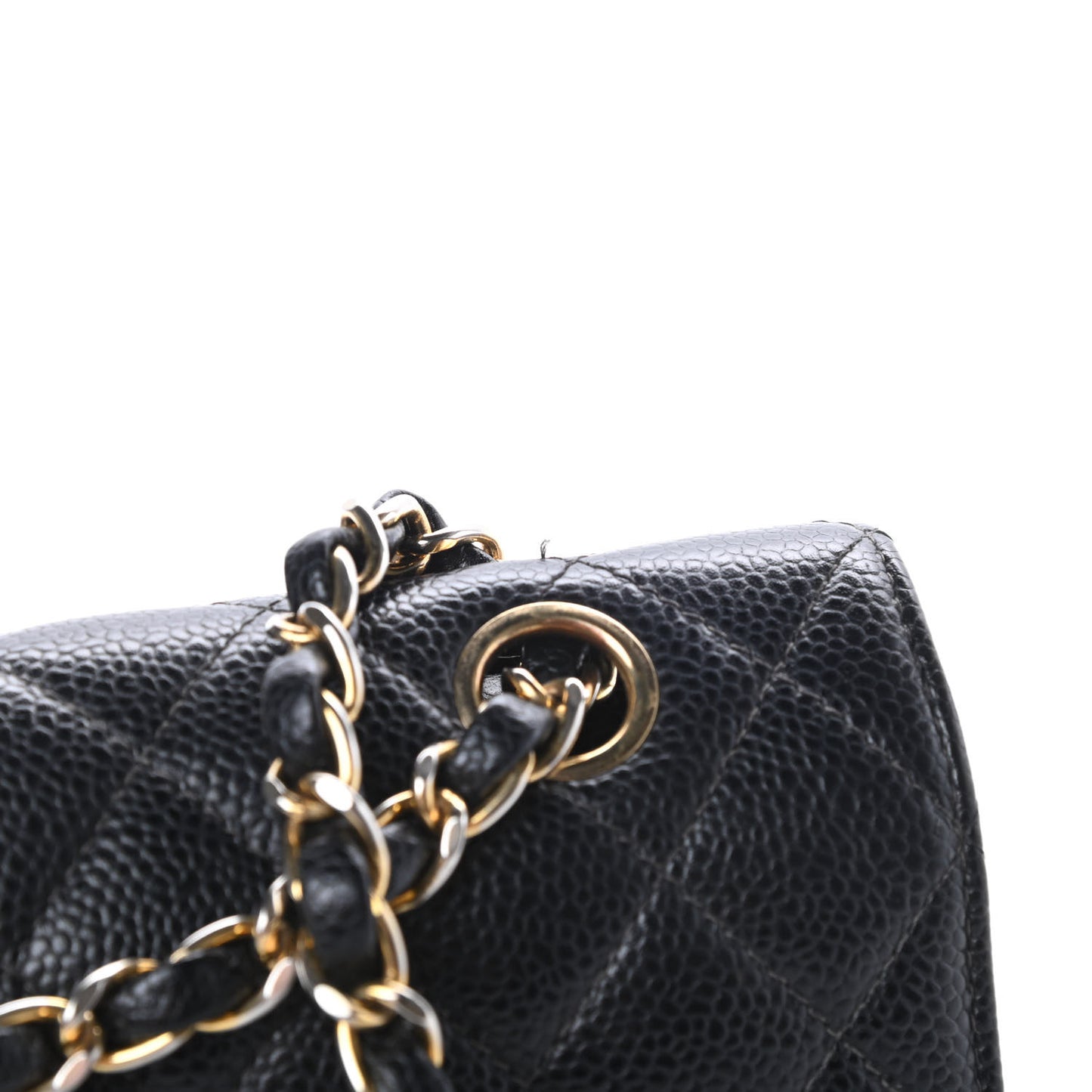 Caviar Quilted Medium Double Flap Black