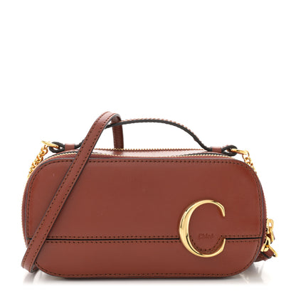 Chloe Shiny Calfskin Mini Vanity C Bag Sepia Brown 1 of 12