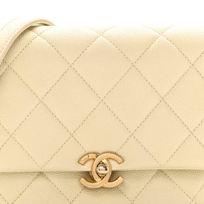Chanel Shiny Caviar Quilted Small Chain Melody Flap White 8 of 16