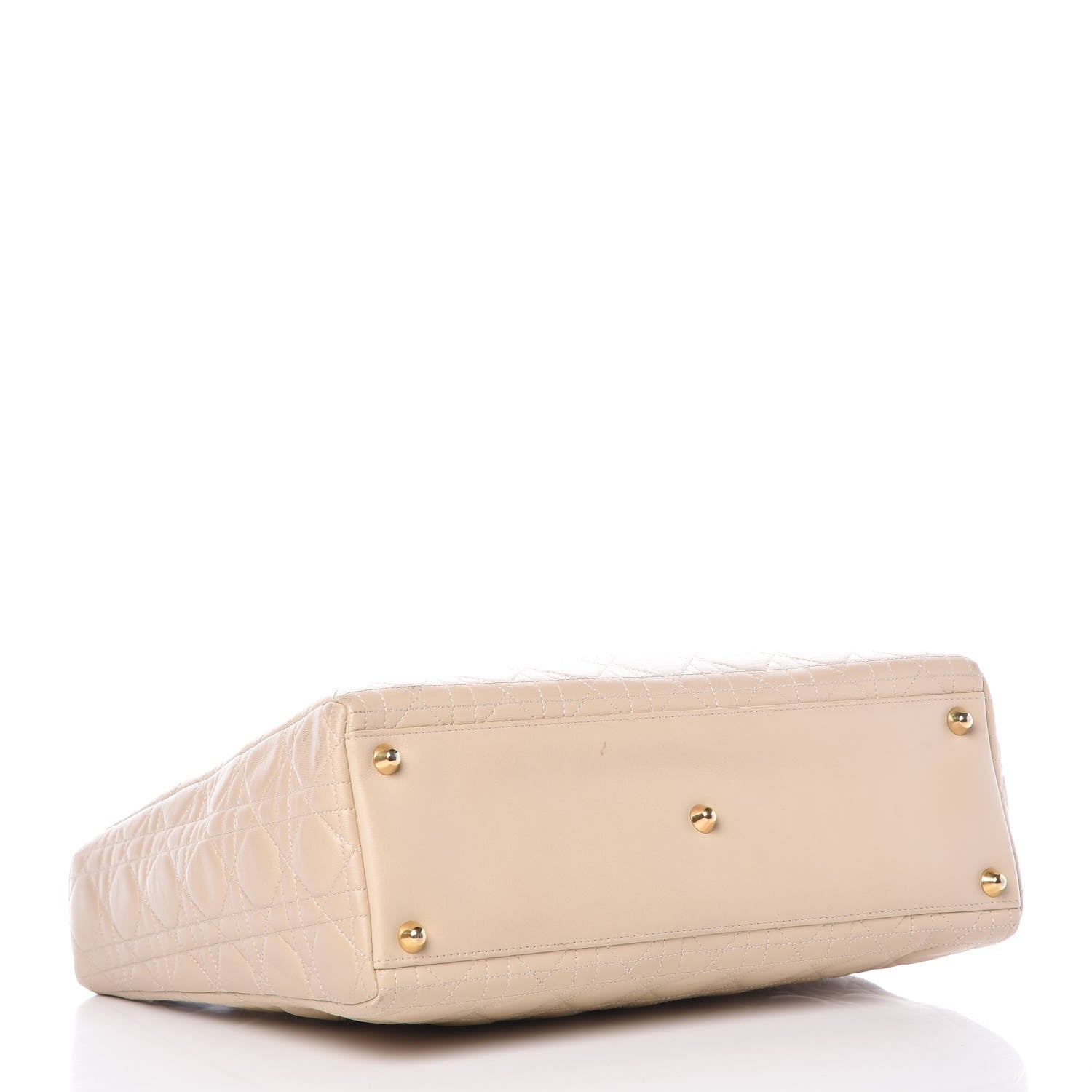 Christian Dior Lambskin Cannage Large Lady Dior Beige 5 of 16