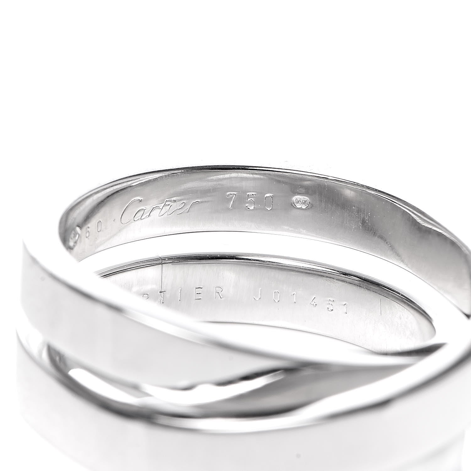 Cartier 18K White Gold 9mm Paris Nouvelle Vague Ring 60 9.25 8 of 11
