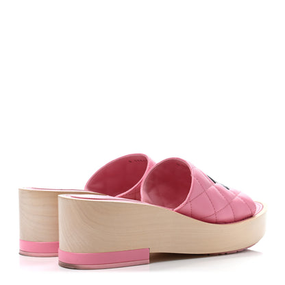 Chanel Lambskin CC Flat Slide Sandals 39 Pink 3 of 4
