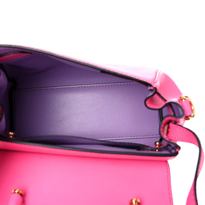 Versace Grained Calfskin Medusa Small Top Handle Handbag Cerise 4 of 13