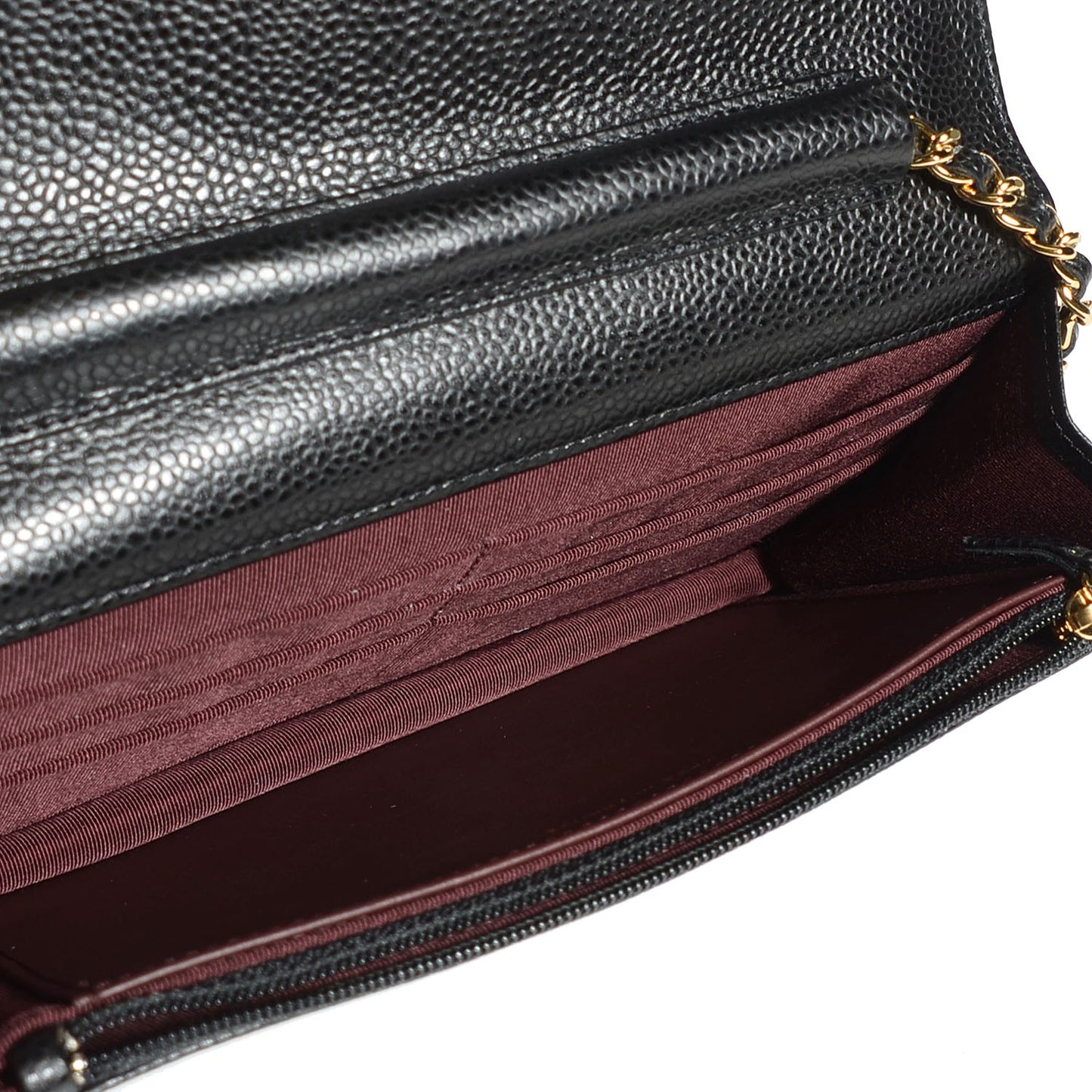 Caviar Quilted Wallet On Chain WOC Black
