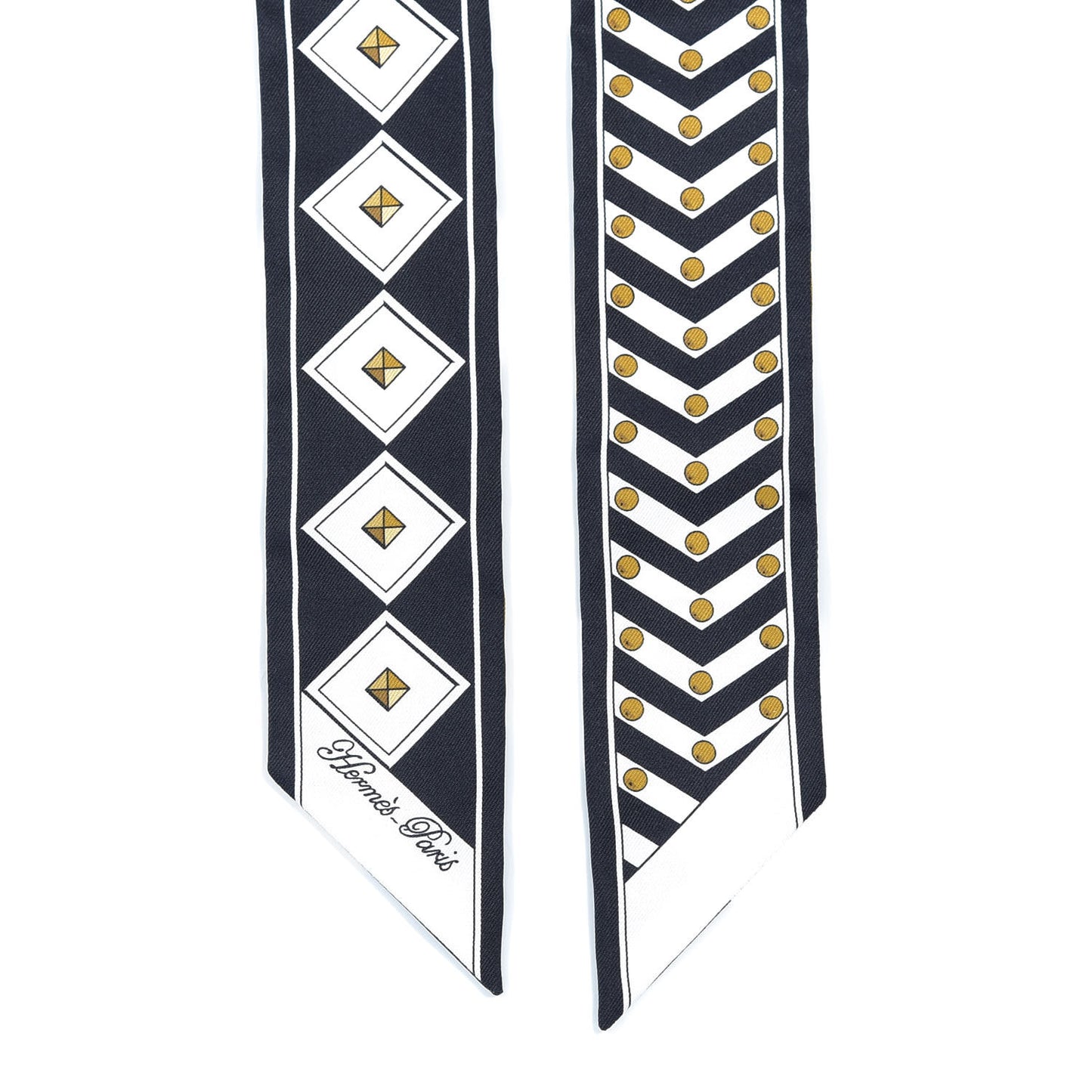 Silk Colliers Et Chiens Twilly Black Gold White