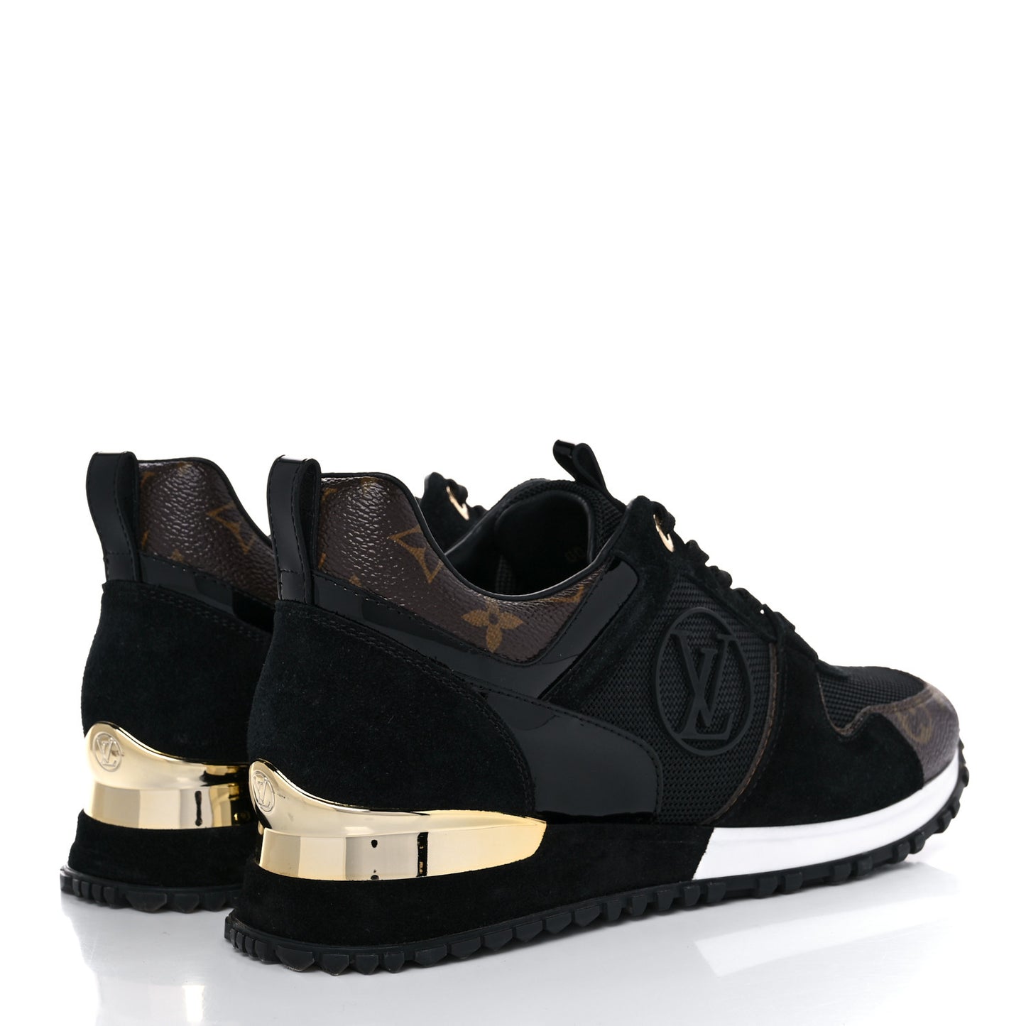 Suede Monogram Run Away Sneakers 38 Black