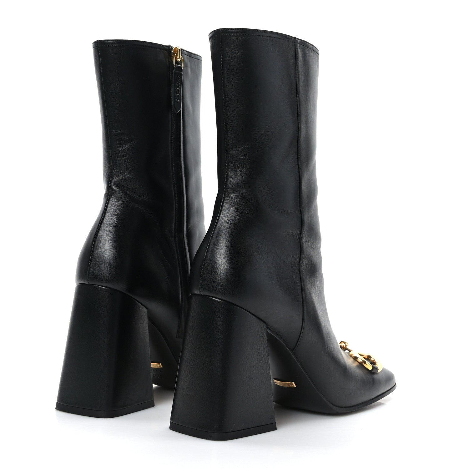 Gucci Nappa Horsebit Ankle Boots 39.5 Black 4 of 7