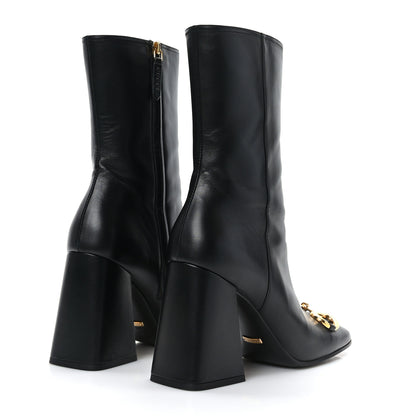 Gucci Nappa Horsebit Ankle Boots 39.5 Black 4 of 7