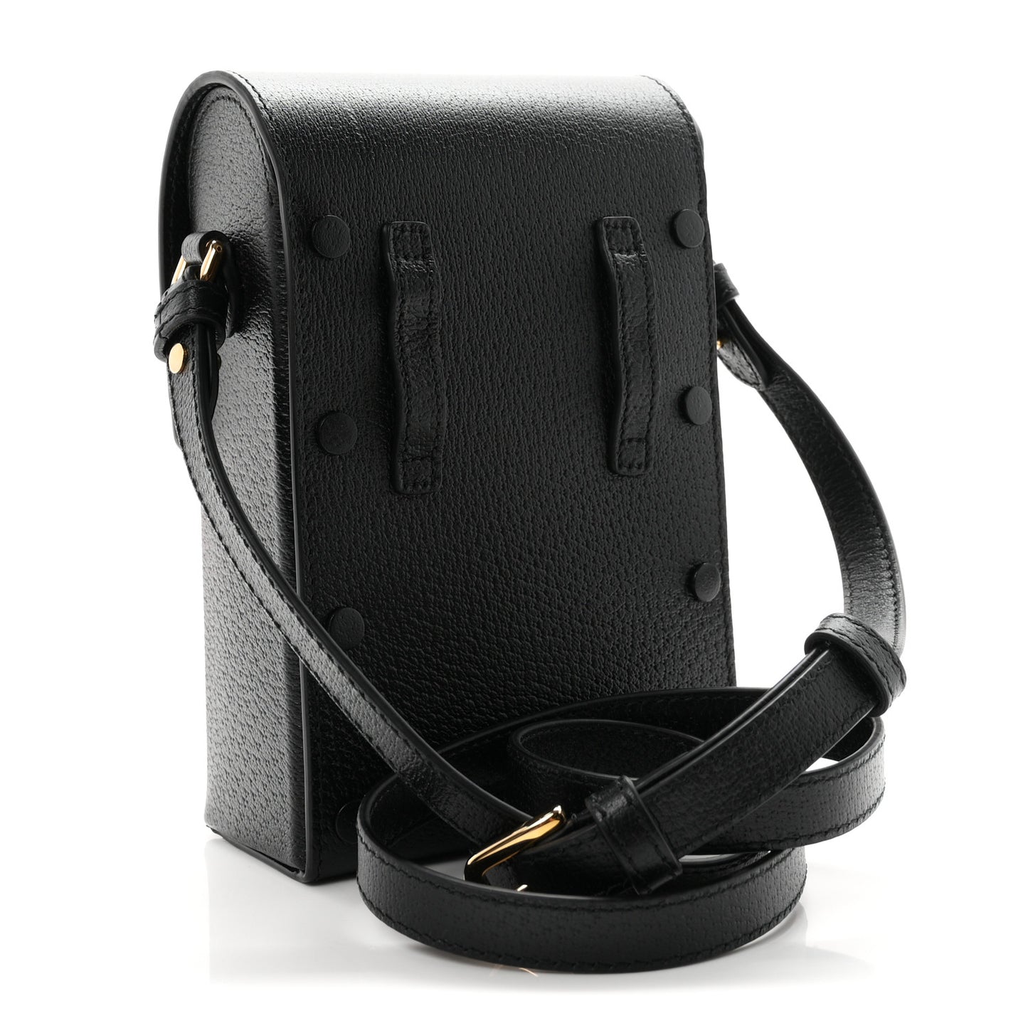 Dollar Calfskin Vertical Horsebit 1955 Crossbody Bag Black