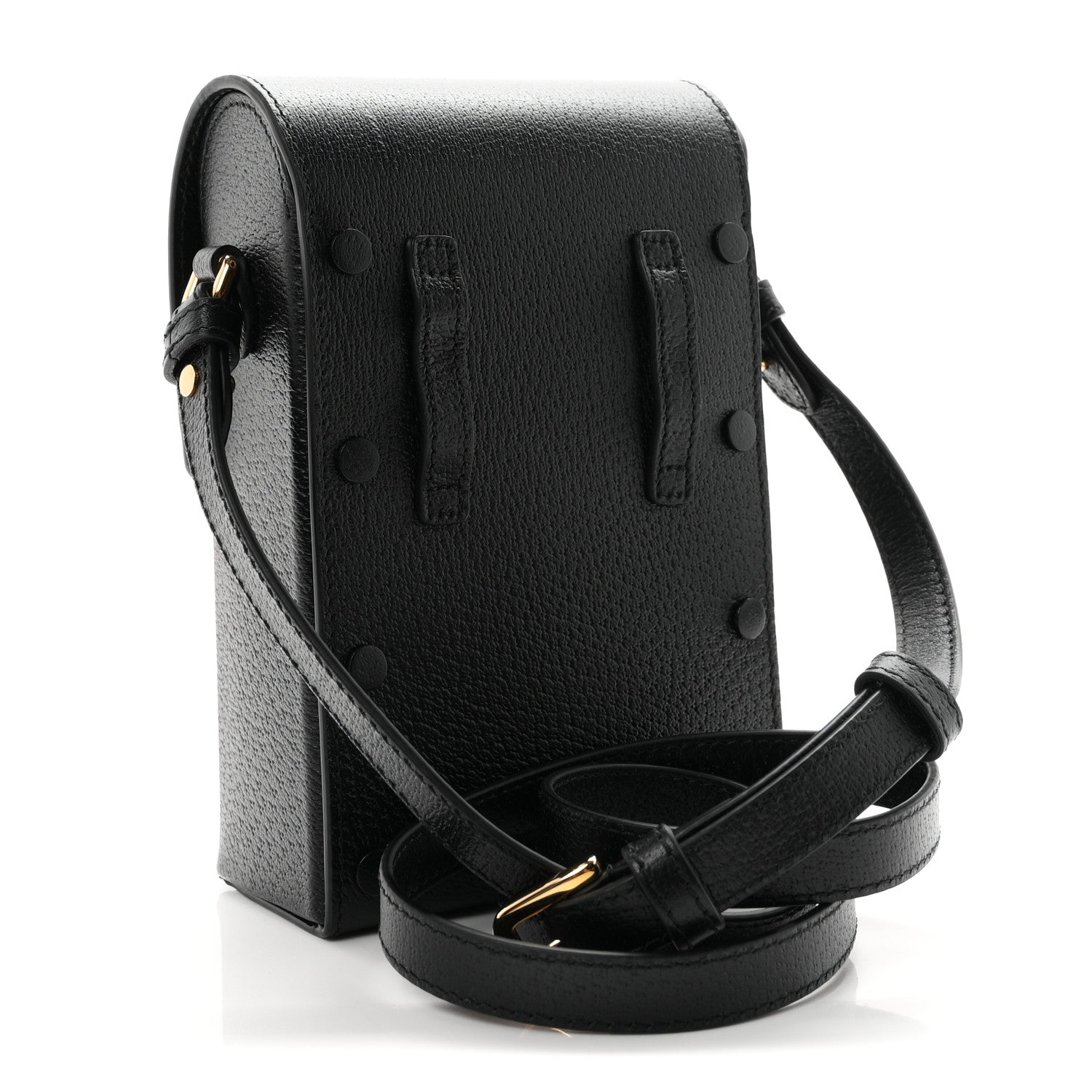Gucci Dollar Calfskin Vertical Horsebit 1955 Crossbody Bag Black 2 of 9