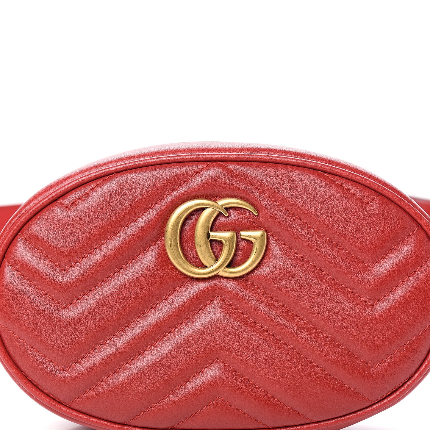 Calfskin Matelasse GG Marmont Belt Bag 95 38 Hibiscus Red